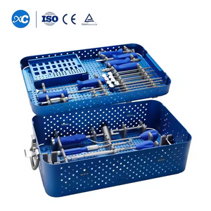 Gaiola cervical Peek com conjunto de instrumentos com 2 parafusos de travamento