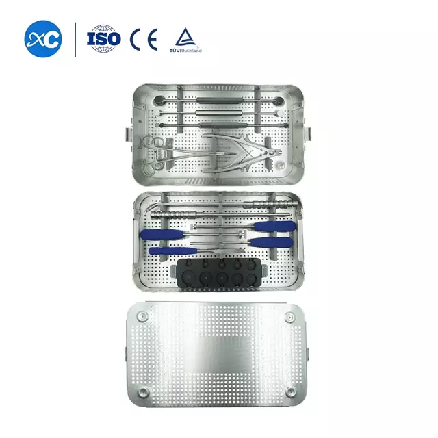 Set d'instruments &agrave; cage &agrave; mailles en titane pour la fusion spinale | XC Medico -1
