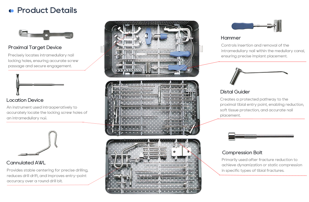 Nou conjunt d'instruments d'ungles intramedul&middot;lars tibials | XC Medic
